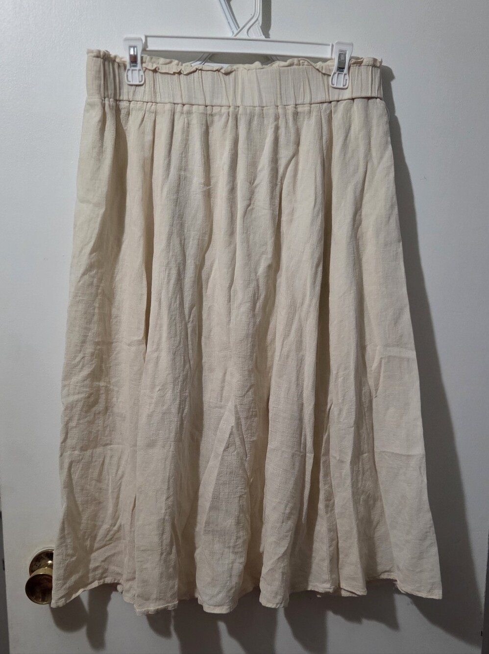 Reitmans Relaxed Cream Maxi Skirt with Elastic Waist